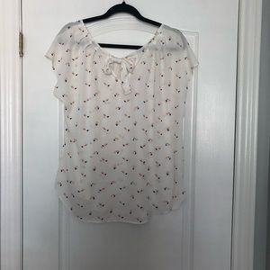 Geometric cute white blouse